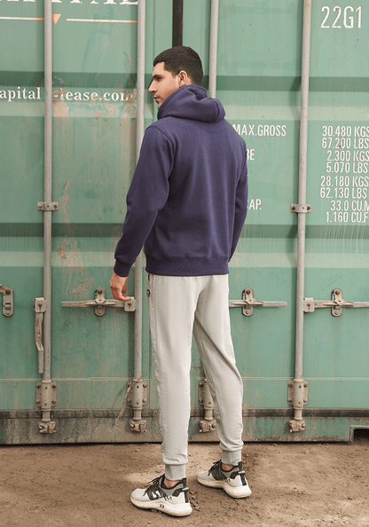 Regular Fit Plain Hoodie - Navy