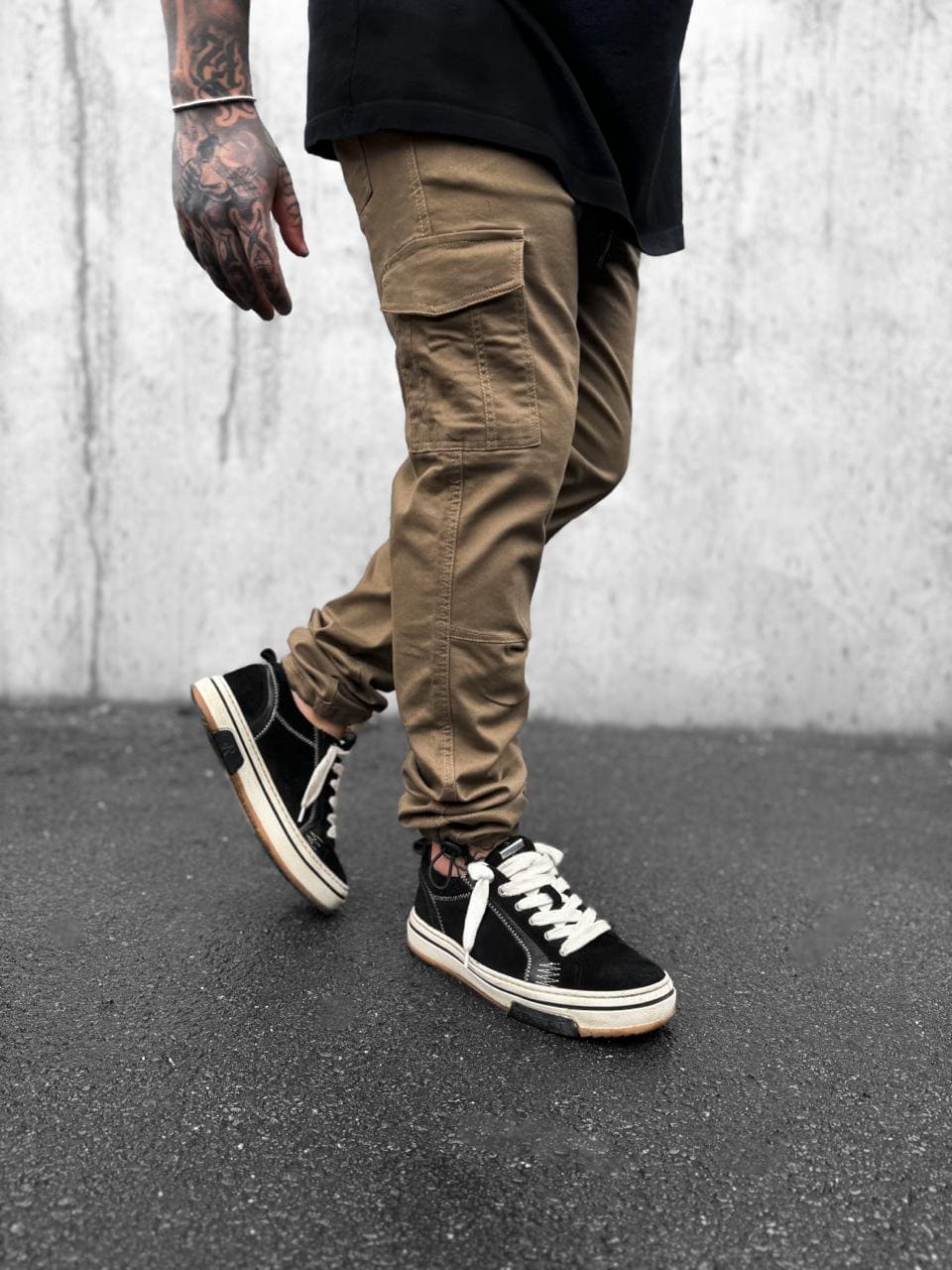 Slim Fit Cargo Trouser-Ash Brown