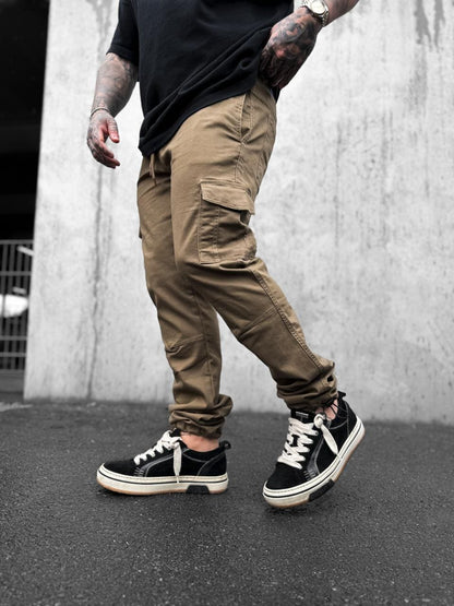 Slim Fit Cargo Trouser-Ash Brown