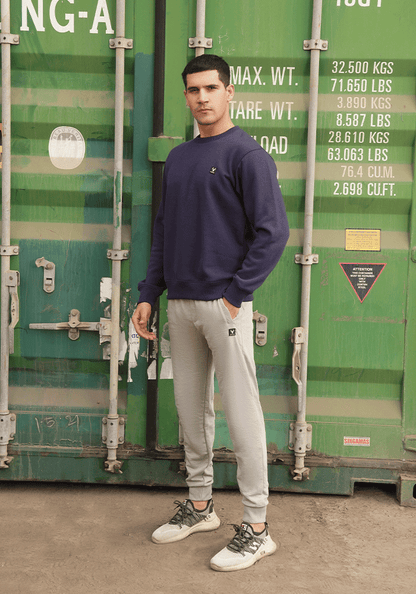 Basic Crew Neck Sweat Shirt - Navy