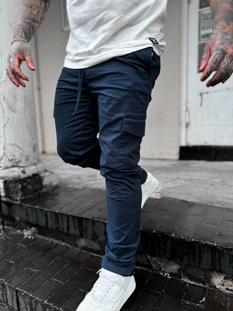 Slim Straight Cargo Trouser - Blue CARGO