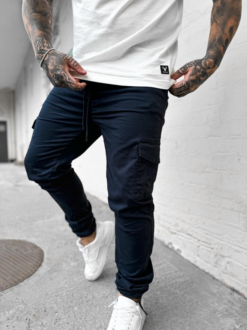 Slim Straight Cargo Trouser - Blue CARGO