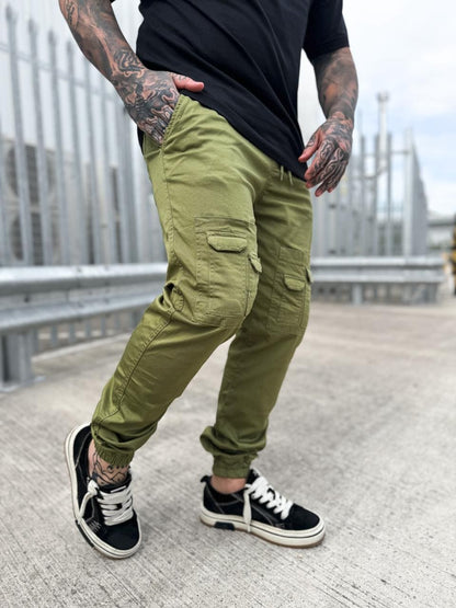 Slim Fit Cargo Trouser - Olive Green CARGO TR 04