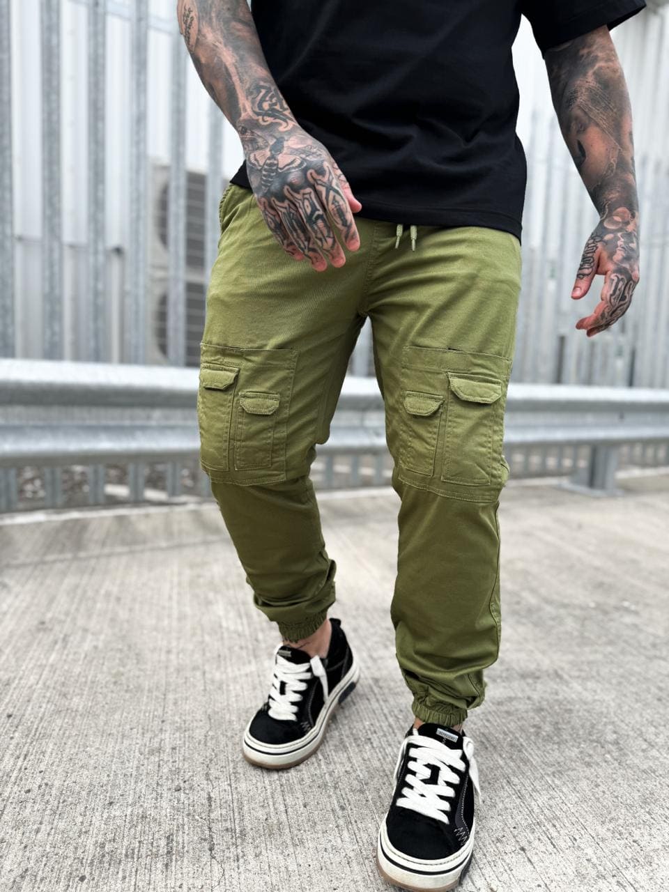 Slim Fit Cargo Trouser - Olive Green CARGO TR 04