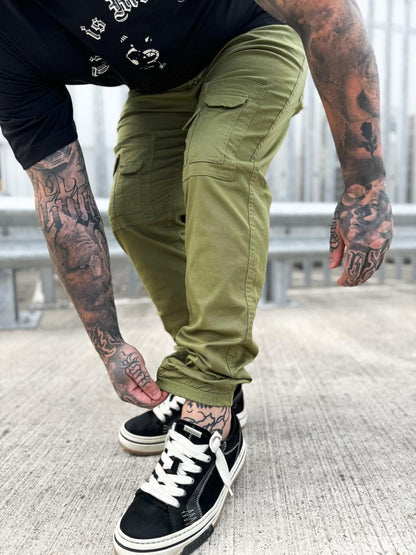 Slim Fit Cargo Trouser - Olive Green CARGO TR 04