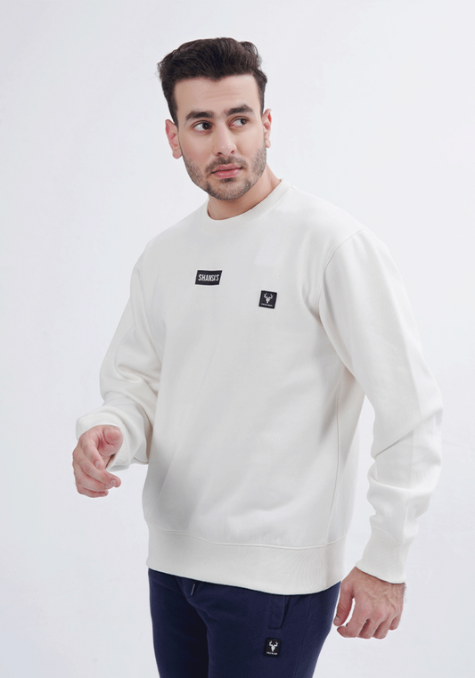 Basic Crew Neck Sweat Shirt - Cream