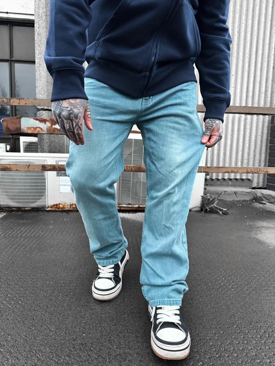 STRAIGHT FIT JEANS NON RIPPED-LIGHT BLUE