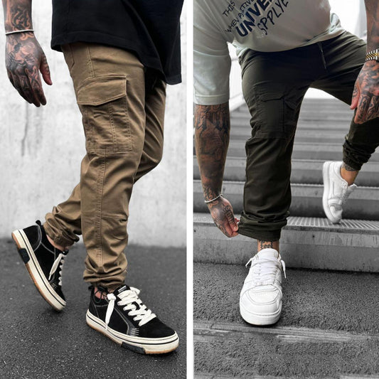 Slim Fit Cargo Trouser-Ash Brown | Slim Fit Joggers Cargo - Green CARGO TR6