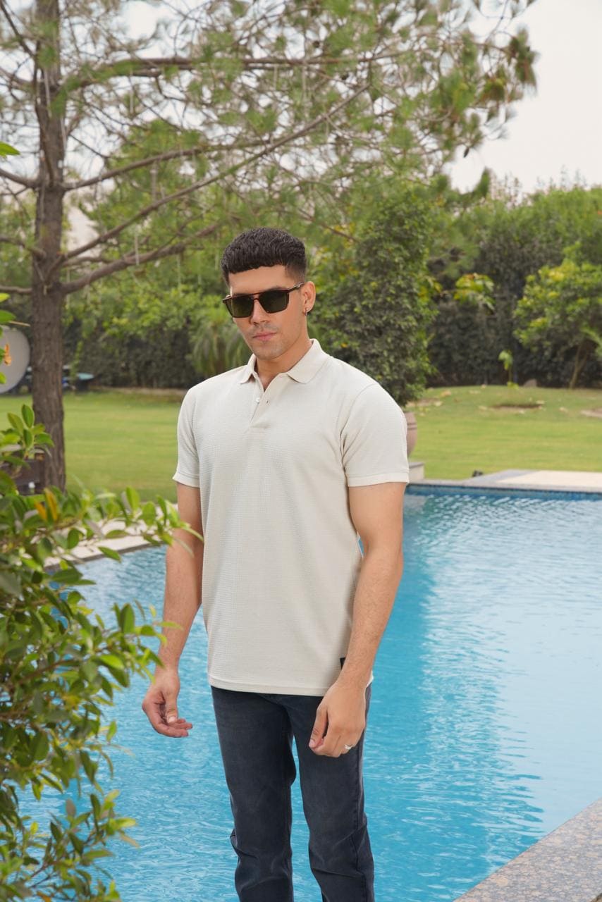 Slim Fit Short Sleeve Polo Shirt - Pantone Fog