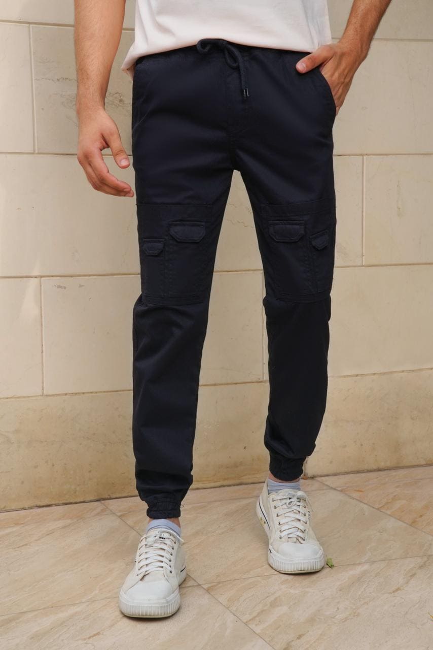 Slim Jogger Cargo Trouser - Black CARGO TR-04