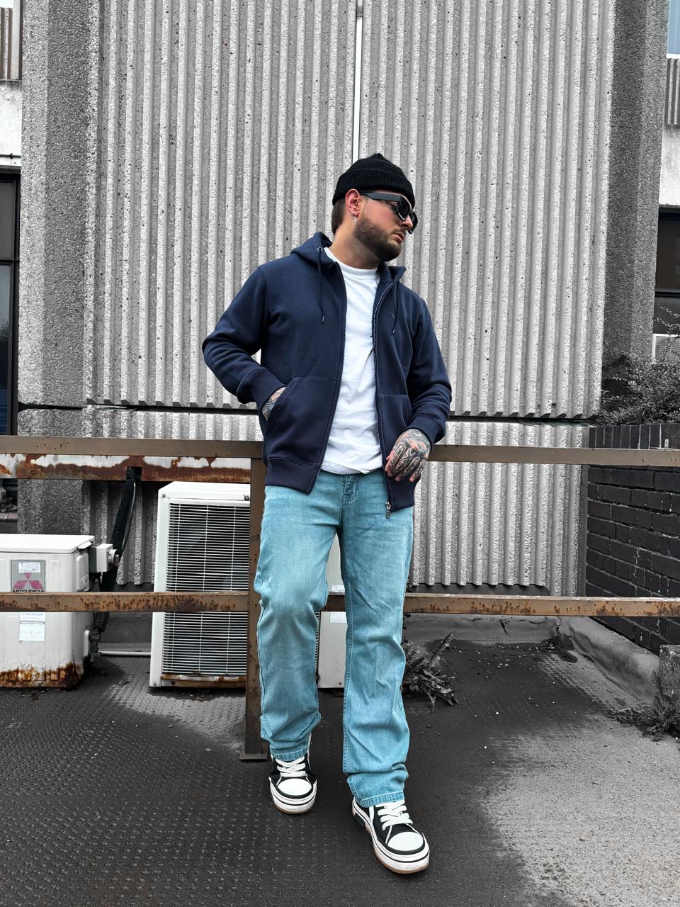 STRAIGHT FIT JEANS NON RIPPED-LIGHT BLUE